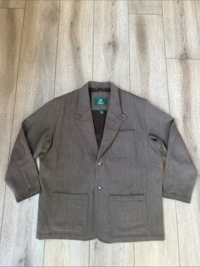 Orvis Brown Herringbone Blazer with Elbow Patches